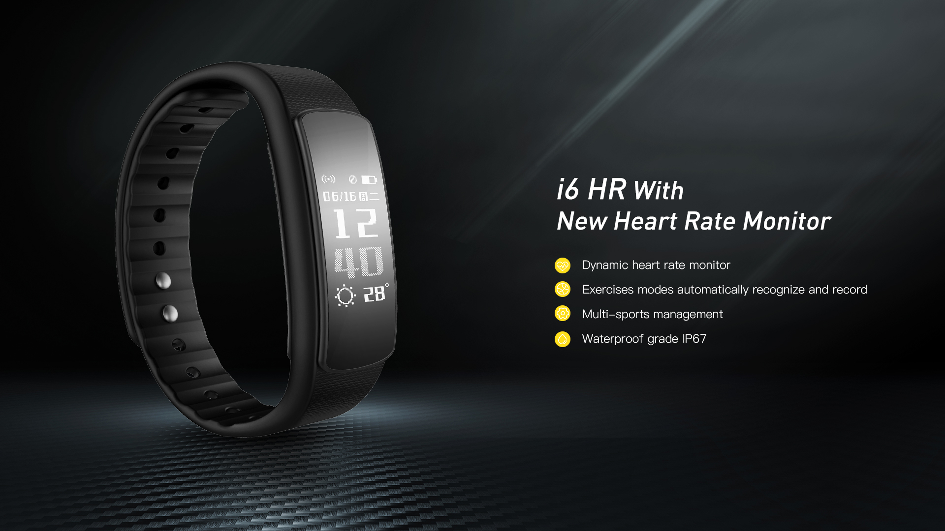 Water Resistant Heart Rate Monitor Intelligent Health Bracelet