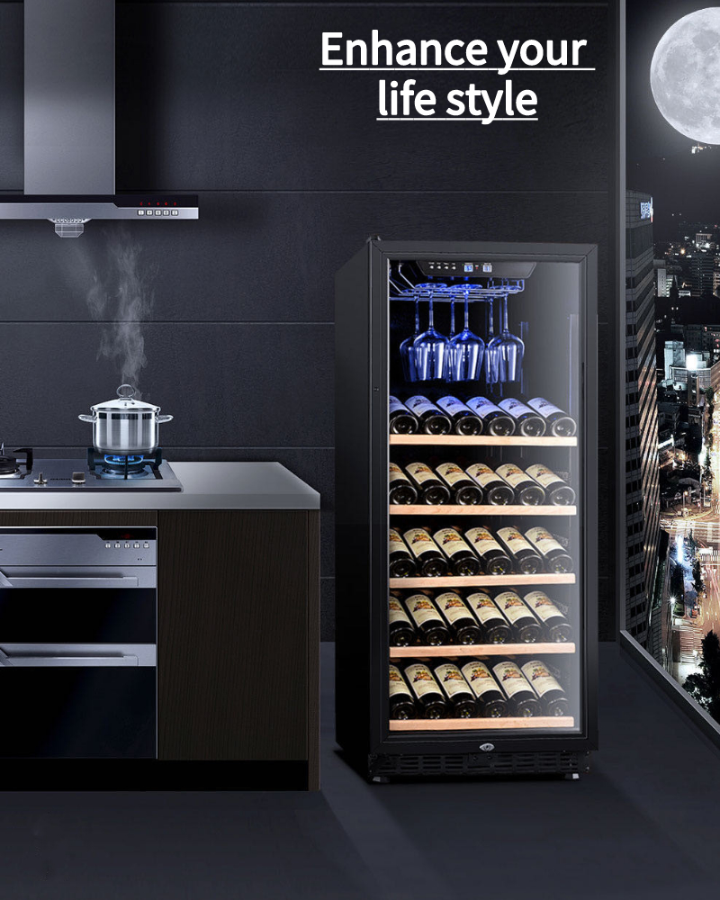 66-84 Bottles Red Wine Cooler Refrigerator Soundless Electric Powered
