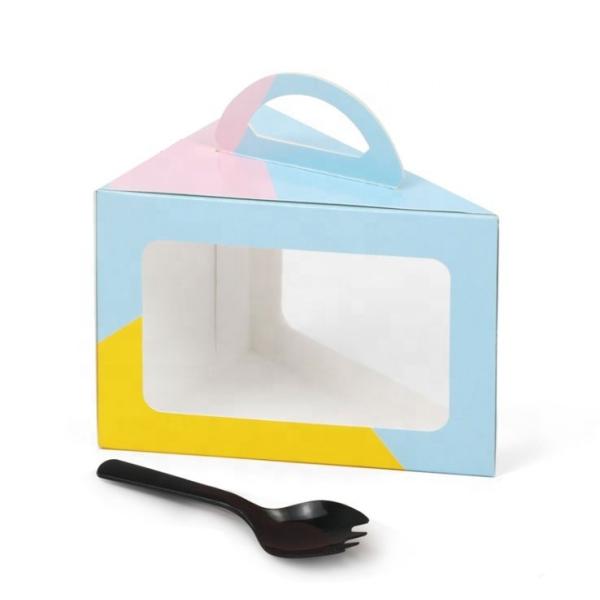 Quality Decorative Clear Recyclable Cardboard Cake Boxes With Window & Handle for sale