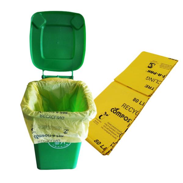 Quality Factory 100% Biodegradable Eco Friendly Sustainable Wholesale Cornstarch Custom Flat Top Compostable Trash Bags Accept Customize for sale