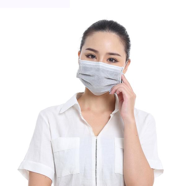 4 Ply Activated Carbon Disposable Dust Mask Flexible Nose Piece Ultrasonic