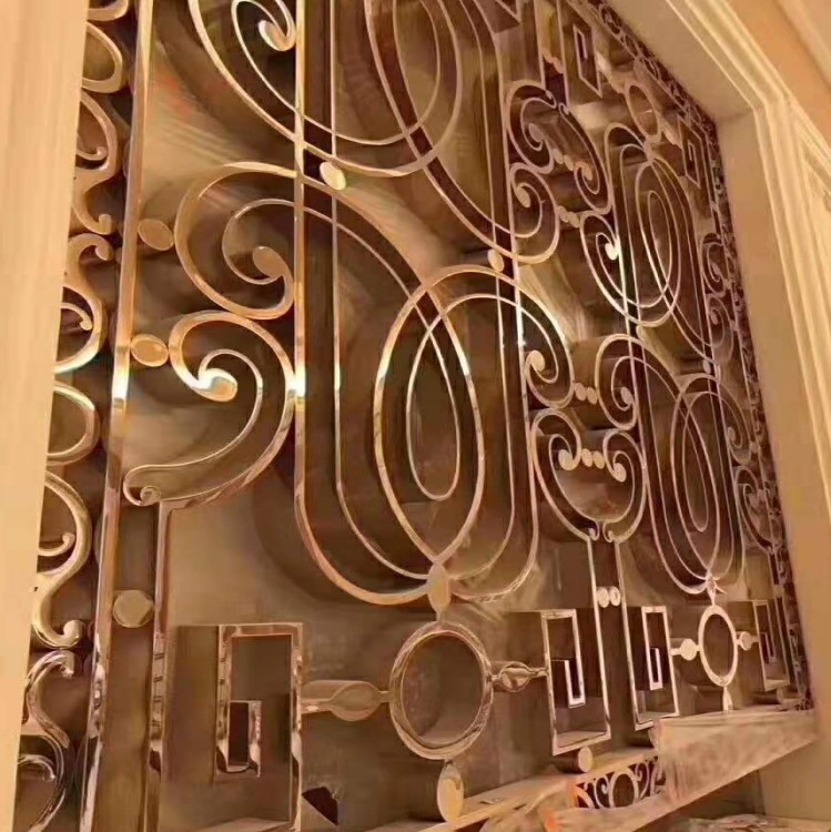 Hotel hall metal decorative tall room divider screen wall panel