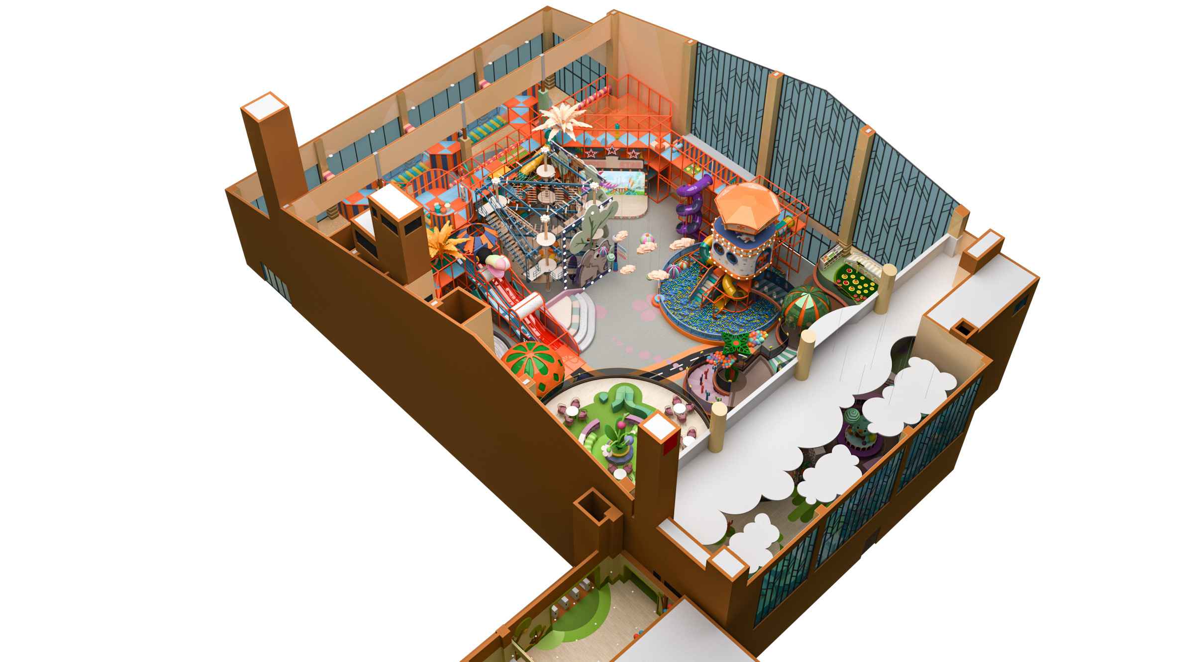 Kids Indoor Mall Playground Equipment Non Toxic Material for 3-12 Years Old