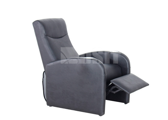 Modern Theater Recliner Sofa Padded PU Leather Home Theater Seating Black Color