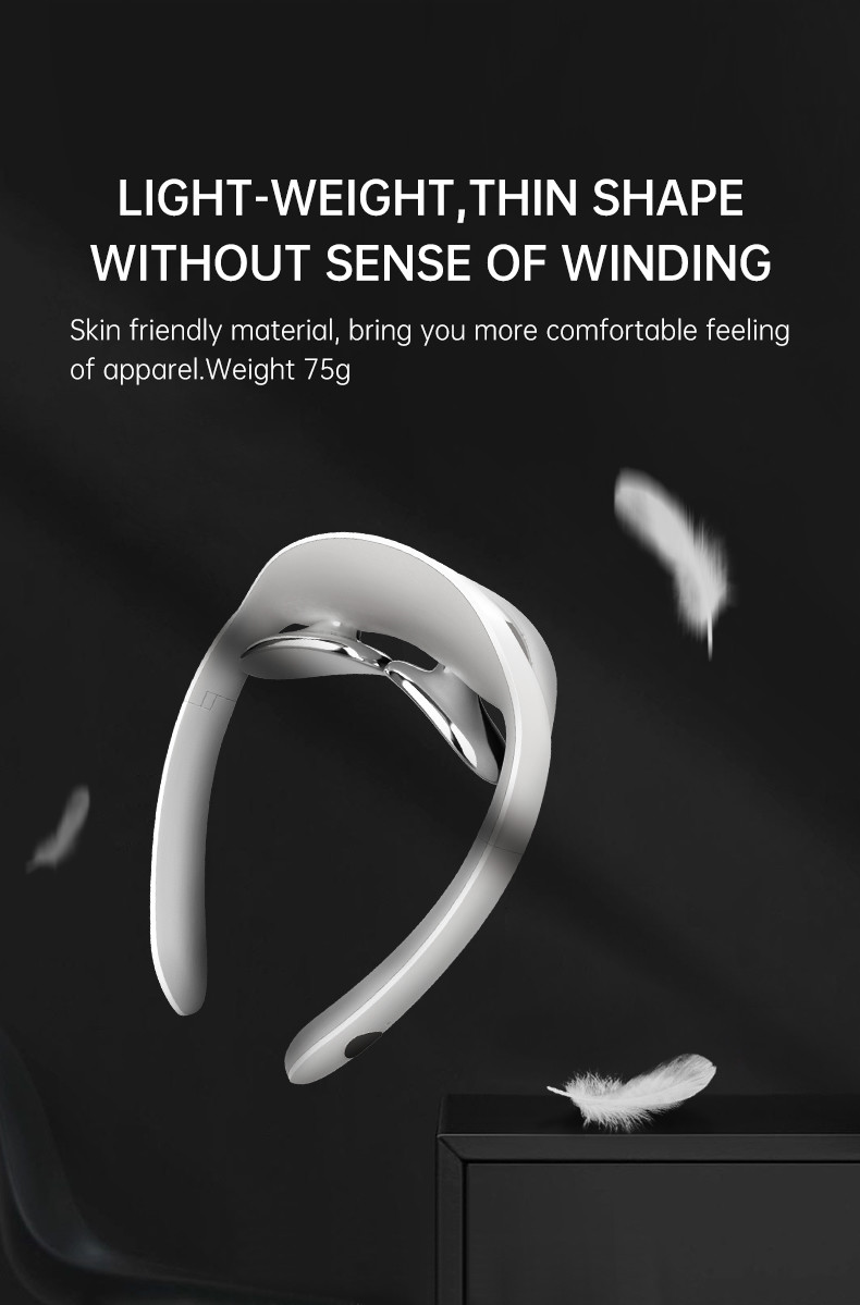 Mini Wireless Neck Massager TENS Pulse 500mAh Hot Compress Blood Circulation