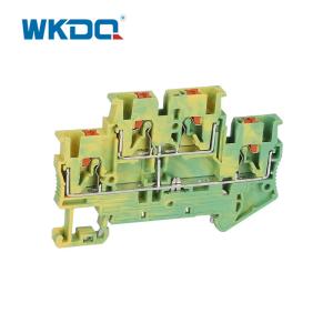 Easily Inserted Electrical Terminal Block Yellow and Green Durable Wire