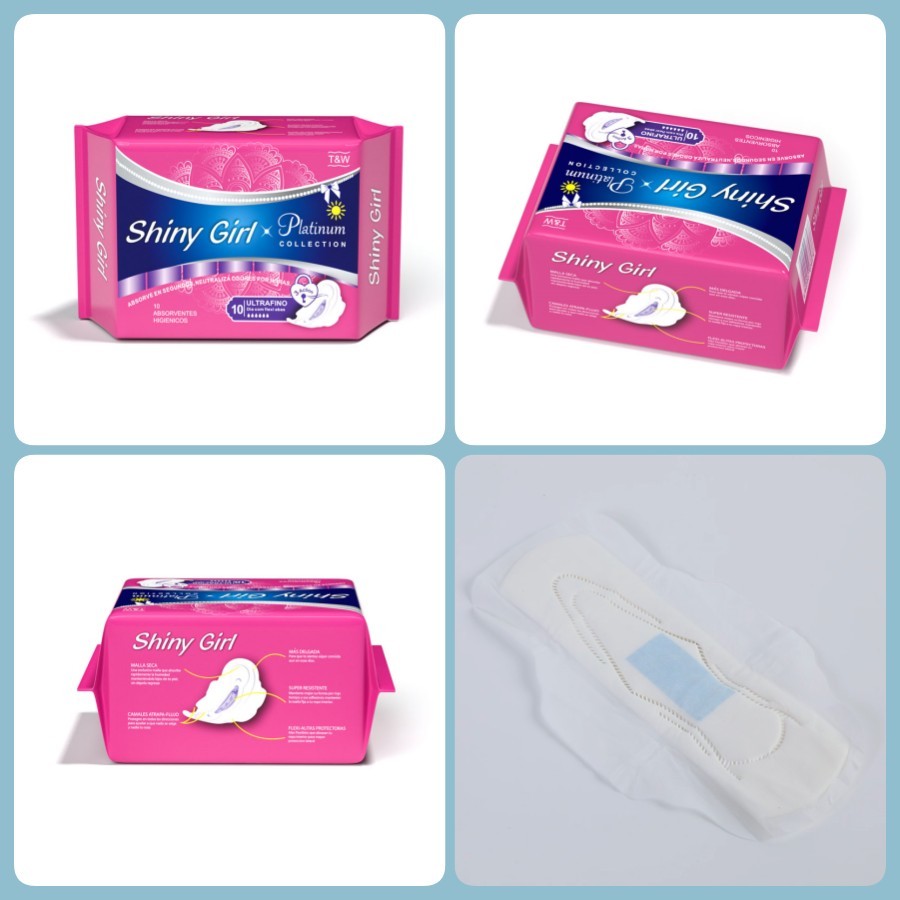 Bamboo Charcoal Night Use Sanitary Napkin Pads Biodegradable Nonwoven
