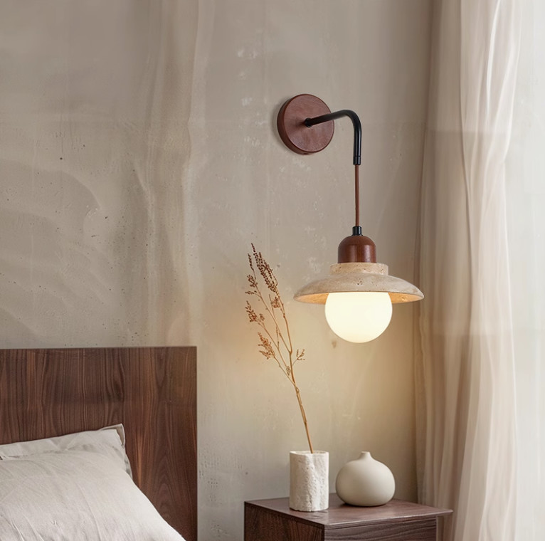 Yellow travertine wall lamp bedroom for home decorator interior stone wall lamp