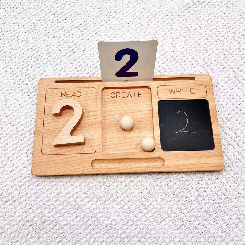 Montessori Early Education Toys Number Tracing Board Learning Penmanship Training Handwriting Blackboard Tray