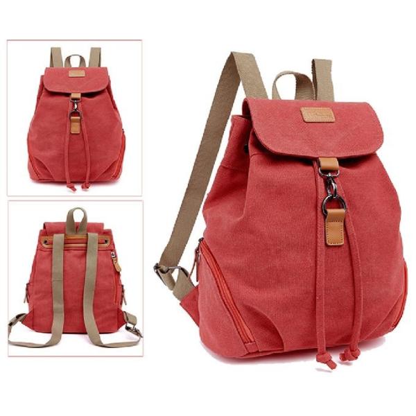 Quality Girls Casual Drawstring Canvas Backpack With Adjustable Straps for sale