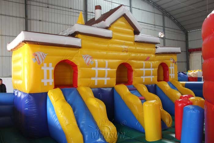 Waterproof Inflatable Funland , Octopus Paradise Kids Inflatable Playground