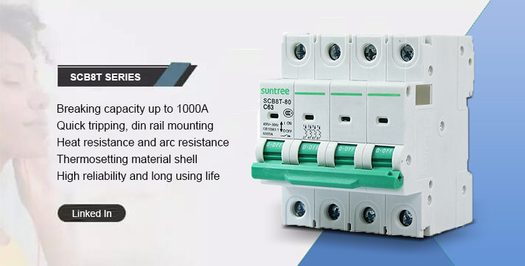 25A MCB AC SCB8T-80H Mini Circuit Breakers