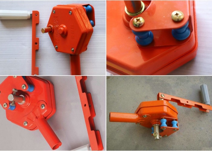Orange Manual Greenhouse Roll Up Machine For Side Ventilation Agriculture