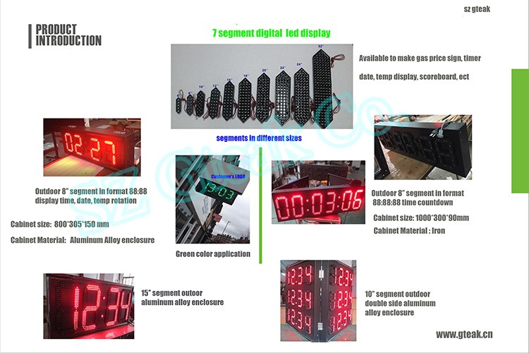 small 6 Digit 6 Inch  8 inch lure 7 Segment Led Display   for the led number clock