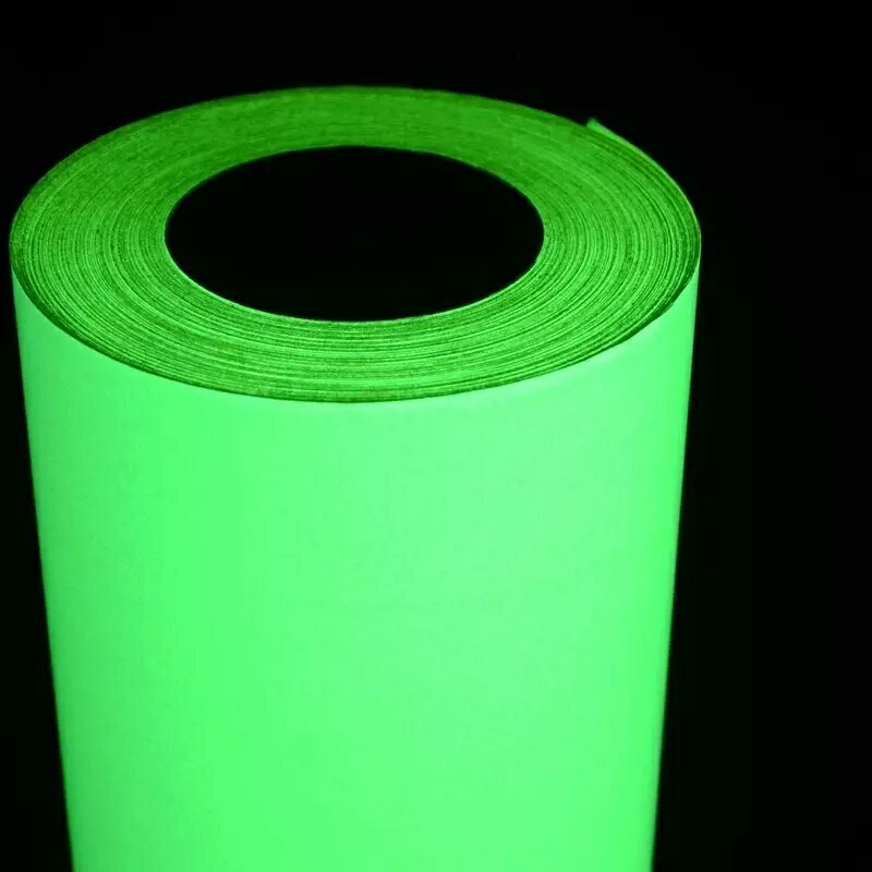 0.62/1.24X45.7m/Roll Printable Luminous Glow in The Dark Photoluminescent Vinyl Sticker 2-12 Hours