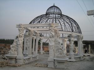  Outdoor Garden Deco stone carving marble gazebo, china marble sculpture supplier Manufactures