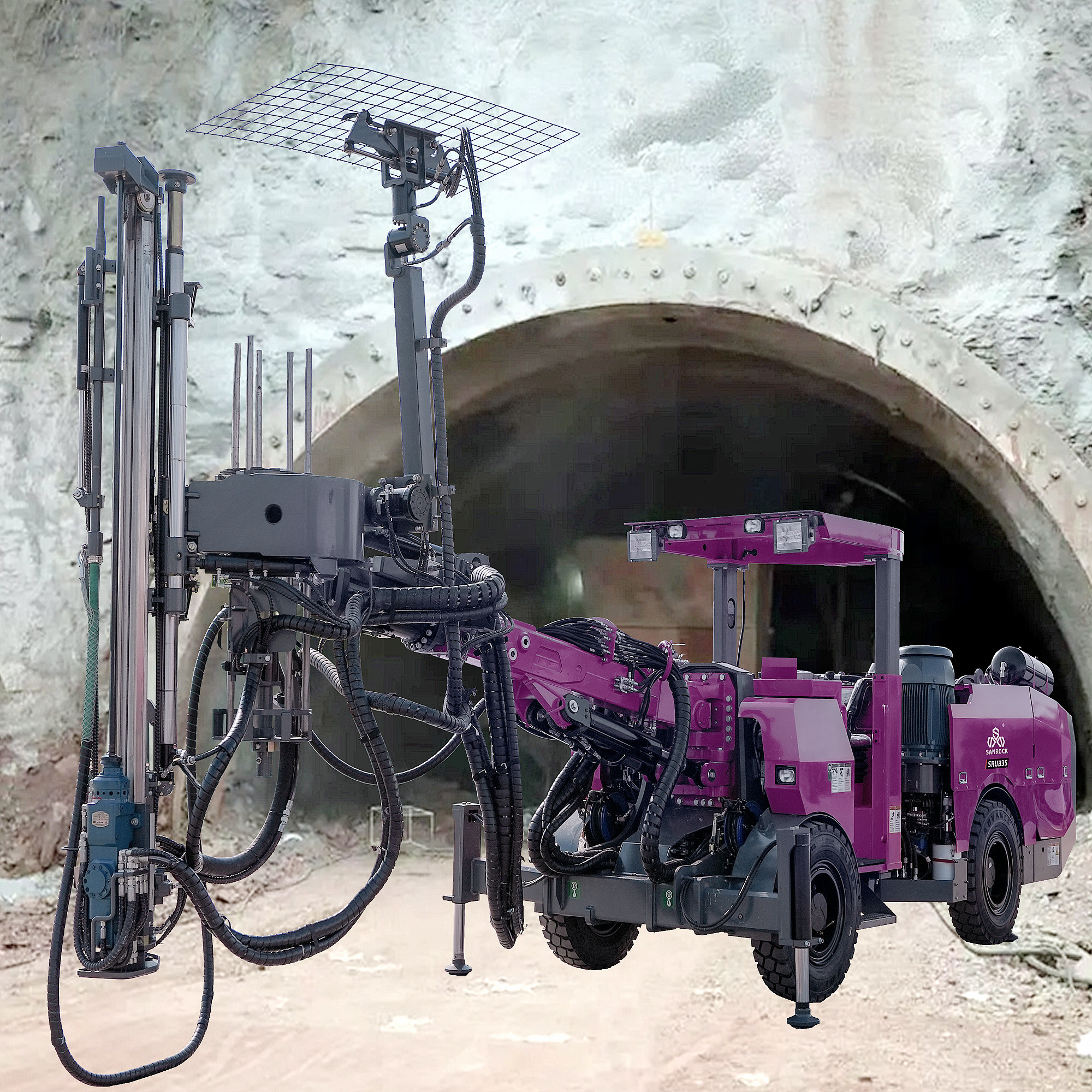 Underground Jumbo Drilling Rig Machinery Hydraulic Borehole Tunnel Mining Drilling Rig