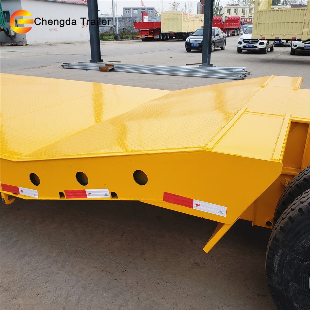 New 3 Axle Semi Truck Lowboy Trailer , 60 Ton Low Bed Trailer For Sale