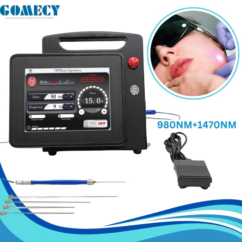 1470nm Laser Lipolysis Machine Submental 980nm Liposuction Neck Jowls Nasolabial Endo Face Lifting
