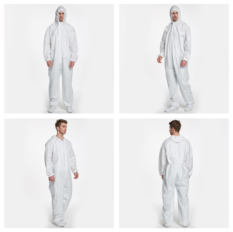 Micro-porous film coverall Factory price White Disposable Hooded Micro-porous Coveralls