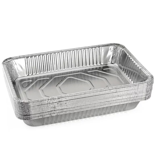 1LB Aluminium Foil Oblong Lunch Box Take - Out Pan For Versatile Food Container