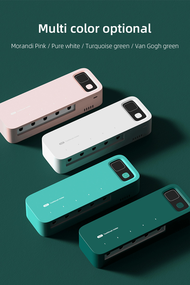 2000mah Battery UV Toothbrush Sanitizer Case With 5 Toothbrush Positions