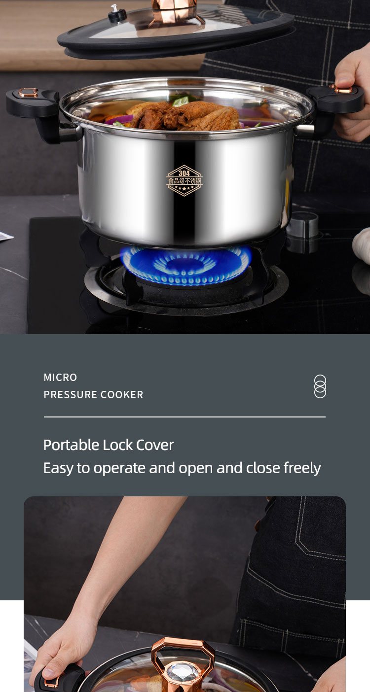 Custom Logo 5L Double Layer Pressure Cooker Stainless Steel With Handle