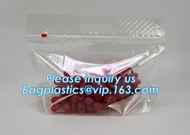 frosted reclosable zipper plastic bags with slider k, round bottom slider grape bag/table grape bag used in graper