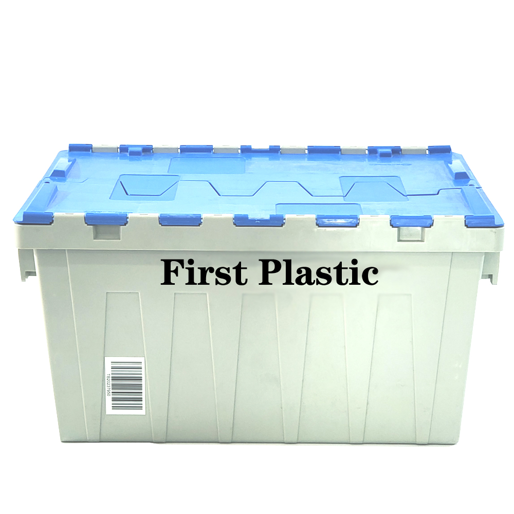 600*400*315mm FIRST Reusable Moving Boxes Plastic Crate with Lid Nestable Storage Tote