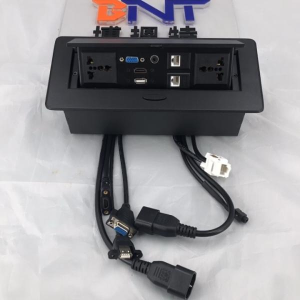 Pop Up Desktop Socket Conference table socket with connected wires
