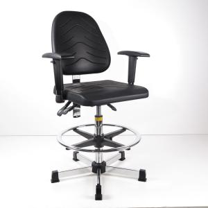 Durable Ergonomic Task Stool Polyurethane Foam Seat / Back Tilt Adjustment
