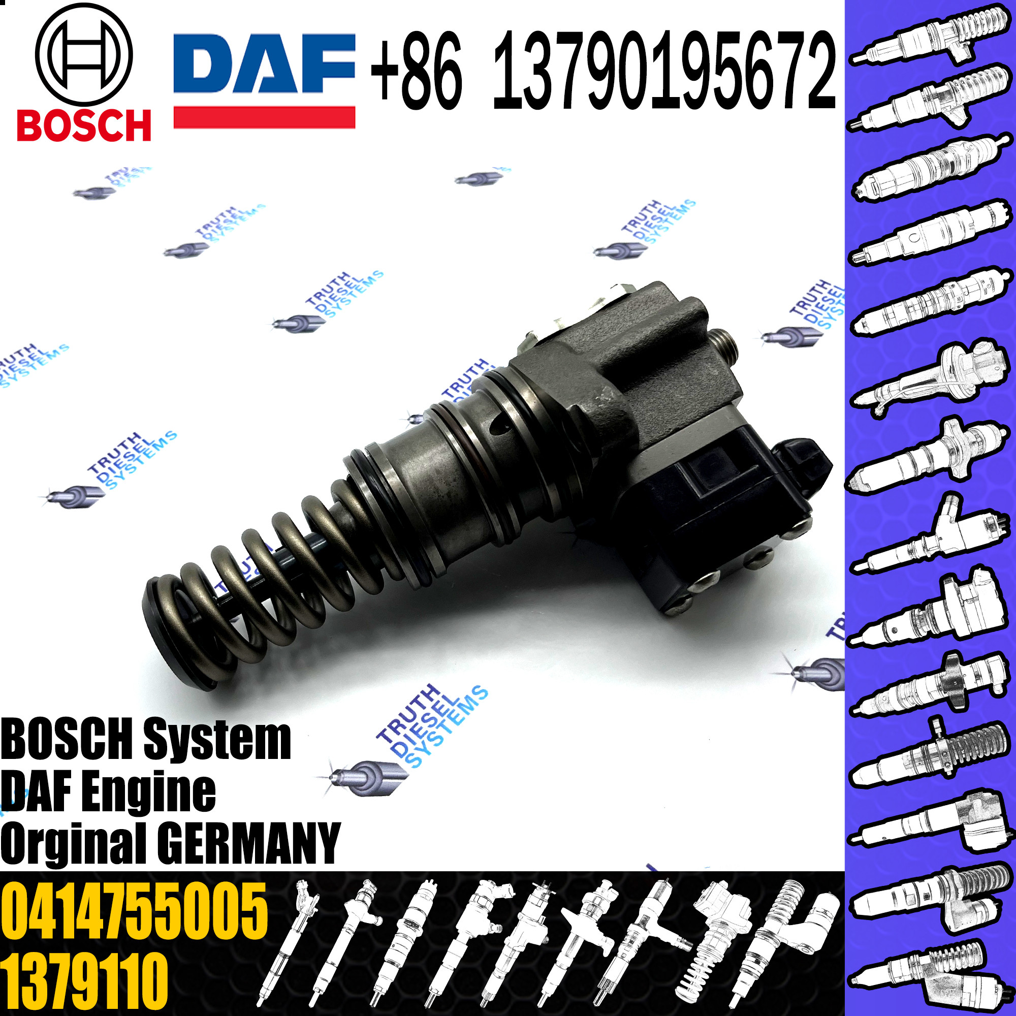 BOSCH Diesel fuel Unit pump assembly 0414755005 1392052 1379110 for Daf truck Engine