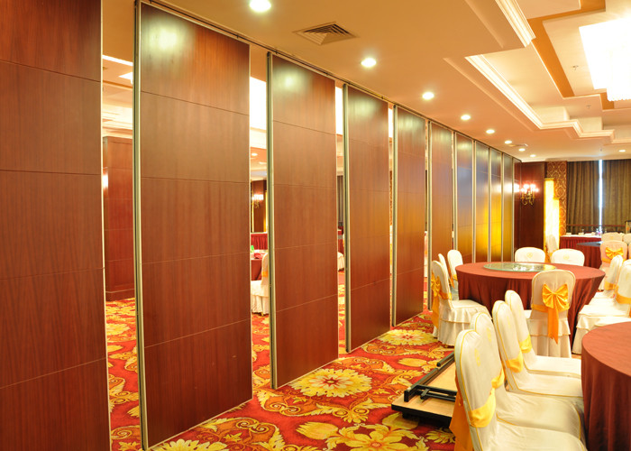 Yellow Movable Partition Walls , Hotel Conference Room Sliding Folding Partition Doors