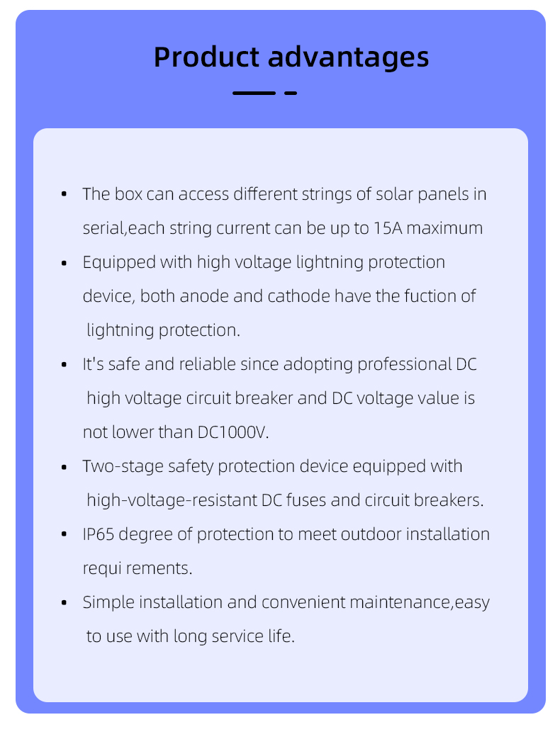 IP65 Protection Photovoltaic Combiner Box 1000VDC For Solar Panel