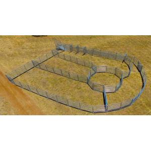 China 40x40 1.8M x 2.1M Heavy Duty Portable Cattle Yard Panel 6 Oval Bars 30*60mm on sale