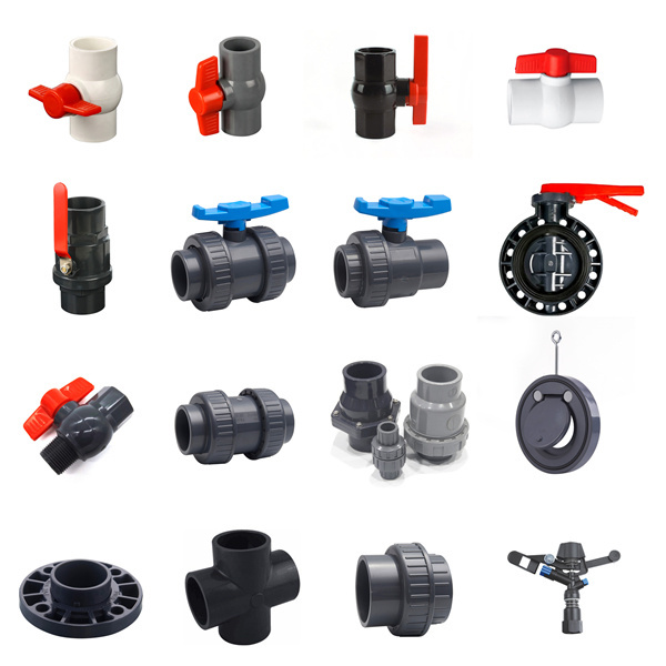 Plastic Red Handle Socket End PVC True Union Ball Valve