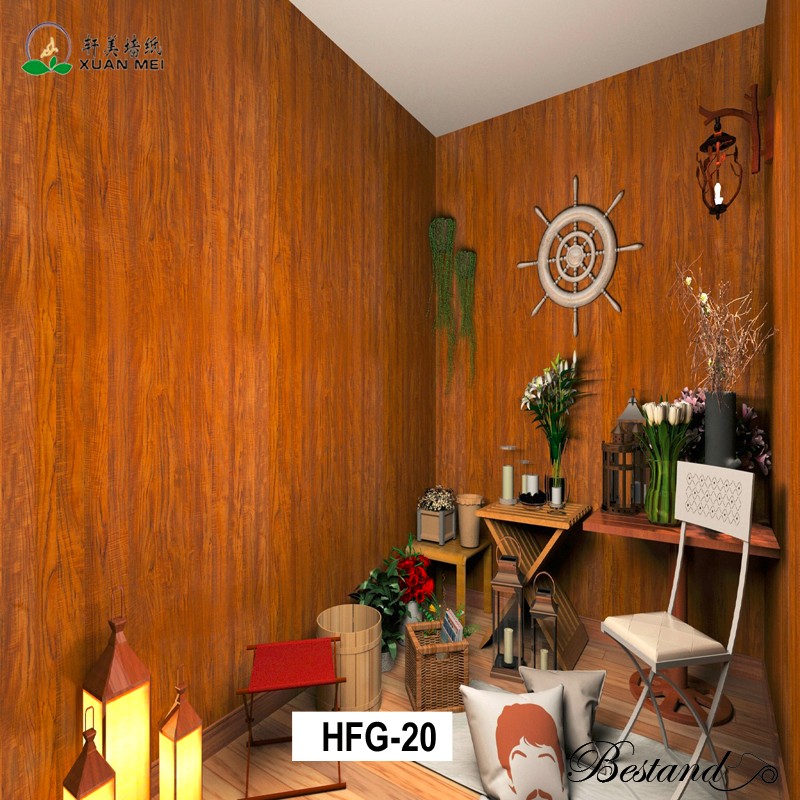Removable Wood Wall Paper Decor with Vintage Wood Decorative Film Peel and Stick Wallpaper