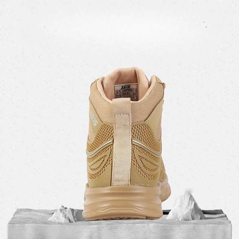 High Quality Sand Color Tactical Boots Men Ultralight Anti Stab Outdoor Short Boots