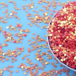 Thousand Choices Offered Sequins 3mm Peach Heart Shape Mixed Glitter PVC