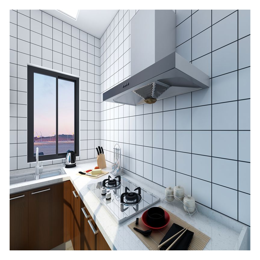 Moisture-Proof 3D Adhesive Wall Tile Stickers Geometric Design Patterns Wallpaper for Kitchen Bathroom