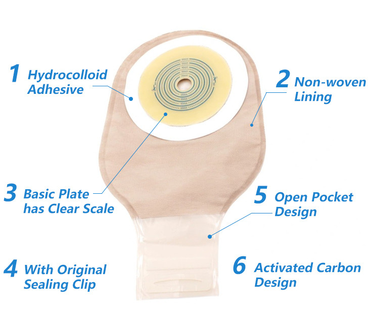 Complexion Bag Color High Barrier PVDC Co-extrusion Ostomy Pouch Transparent Performance