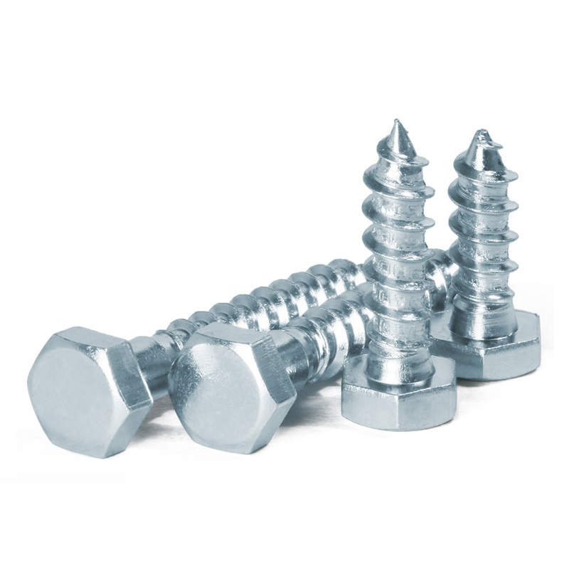 Steel Blue White Zinc External Hexagonal Self Tapping Wood Screw DIN571 for Furniture