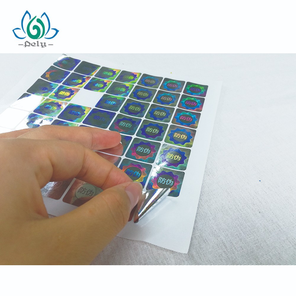 Anticounterfeiting Silver Goil 3D Tamper Proof Barcode Labels