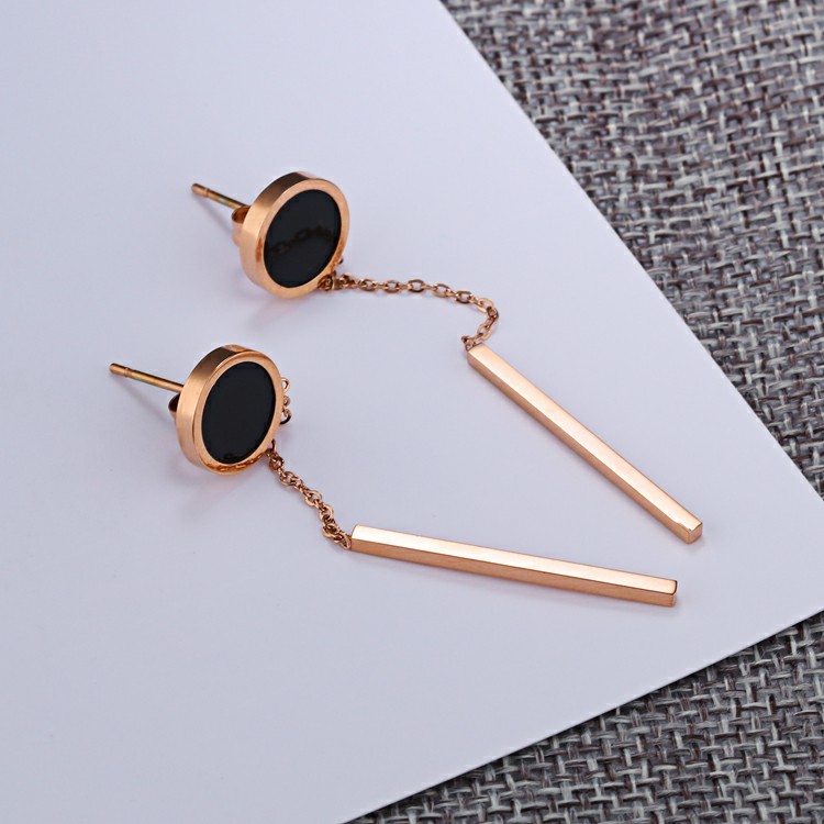 Marlary Stainless Steel Rose Gold Fashion Women's Earrings Extra Long Stud Earrings With Price