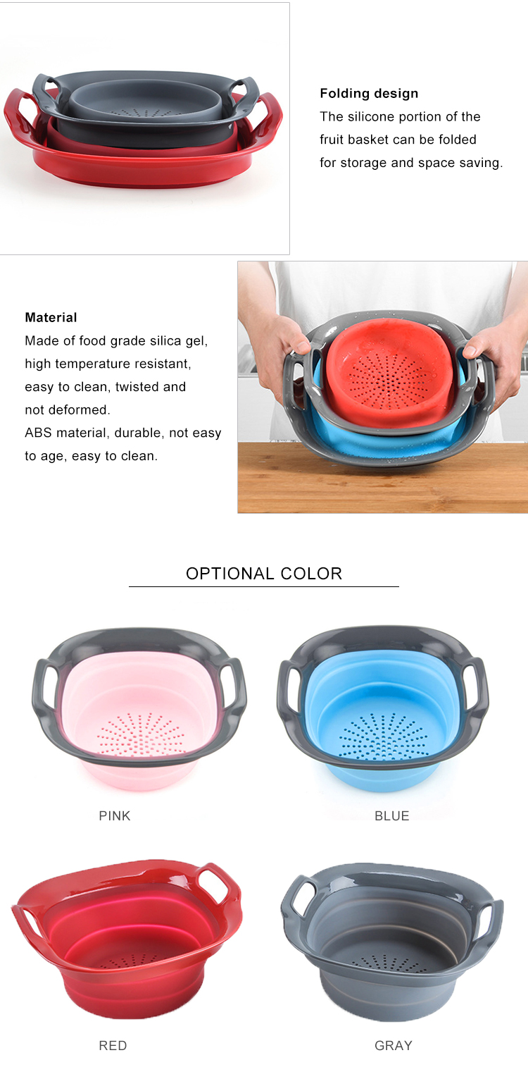 Kitchenware Collapsible Silicone Folding Sink Drain Basket
