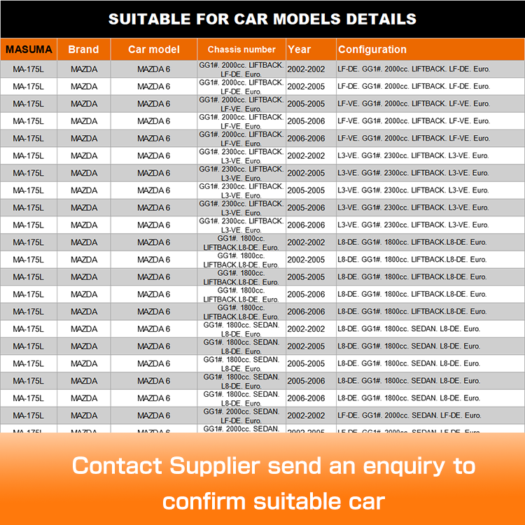 5013229 MA-175L MASUMA Auto system lower control arm for MAZDA ATENZA SPORT WAGON GY3 GG3P