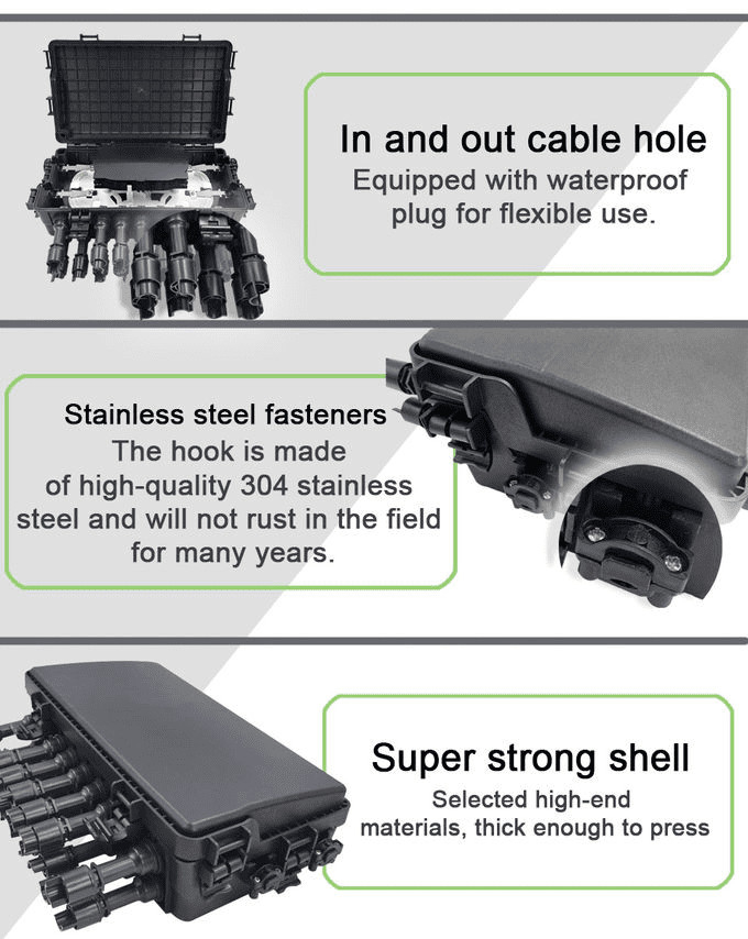 FTTB Waterproof Fiber Optic Terminal Box SC IP68 2 IN 2OUT 48Core 16Port