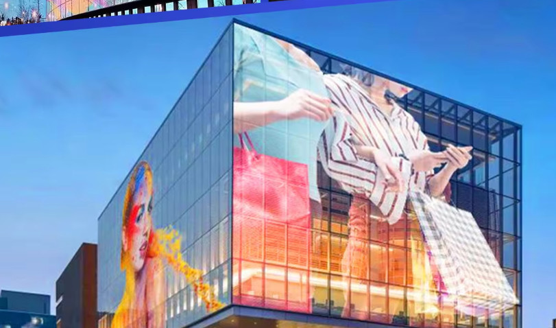 Transparent Led Screen Outdoor Fixed LED Screen Definition Transparent Display 100000 Hours Lifetime With 14 Gray Scale