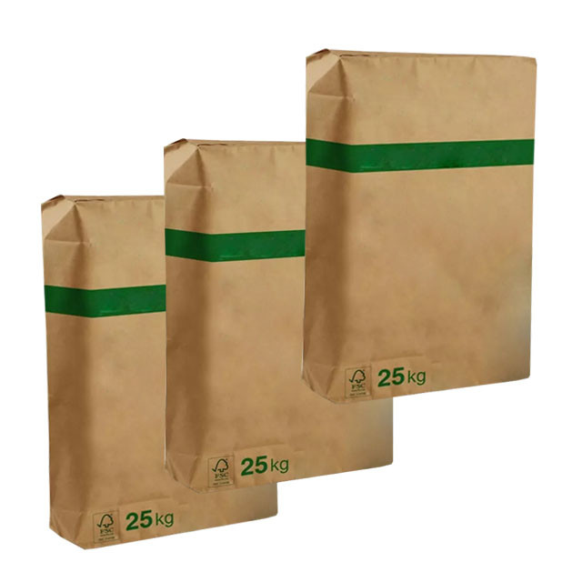Flexo Printing Chemical Pasted Valve Multiwall Paper Bags PE Film 2 Layers