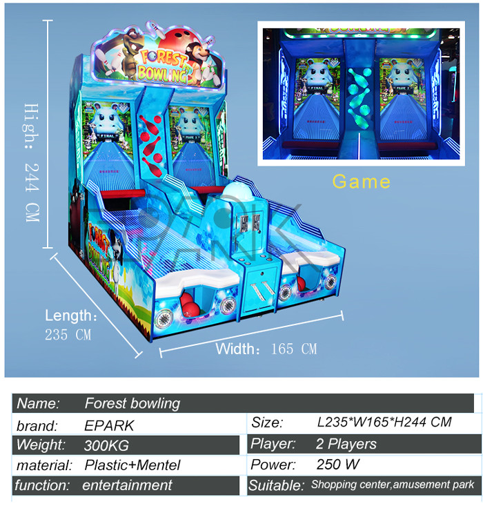 Forest Electronic Coin Operated Arcade Machine For Bowling Ball Shooting Game